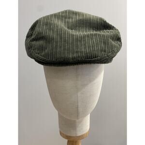 Lake Of The Isles Hat Cap Newsboy Mens One Size Green Corduroy Lined Adjustable